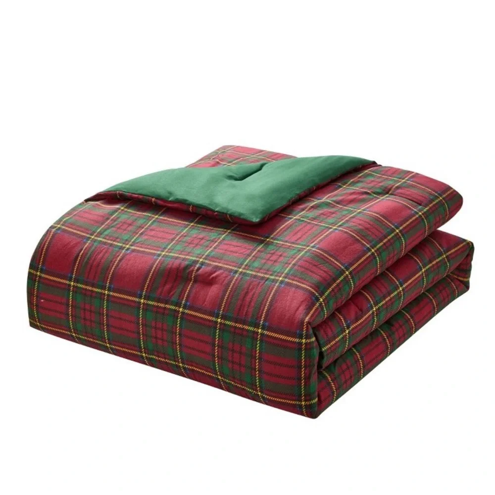 Hallmark Queen Flannel Comforter & Sham Set Red